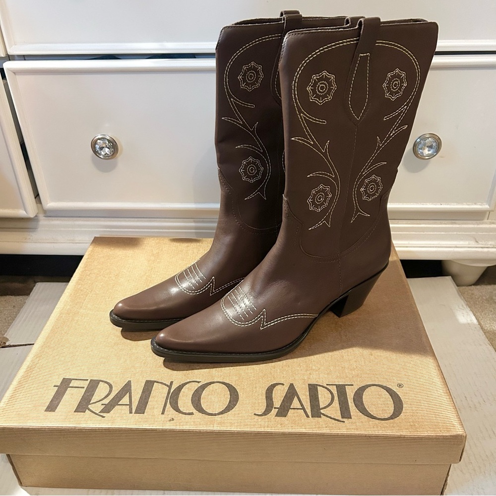 NEW Franco Sarto Western Boots Cowboy Cowgirl Rodeo Pointed Toe Women’s Size 9